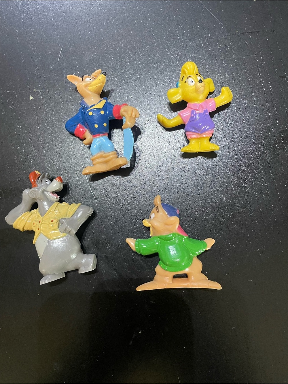 Kellogg's disney 1991 Tale Spin Complete Set of 4 PBC cereal promotional toys